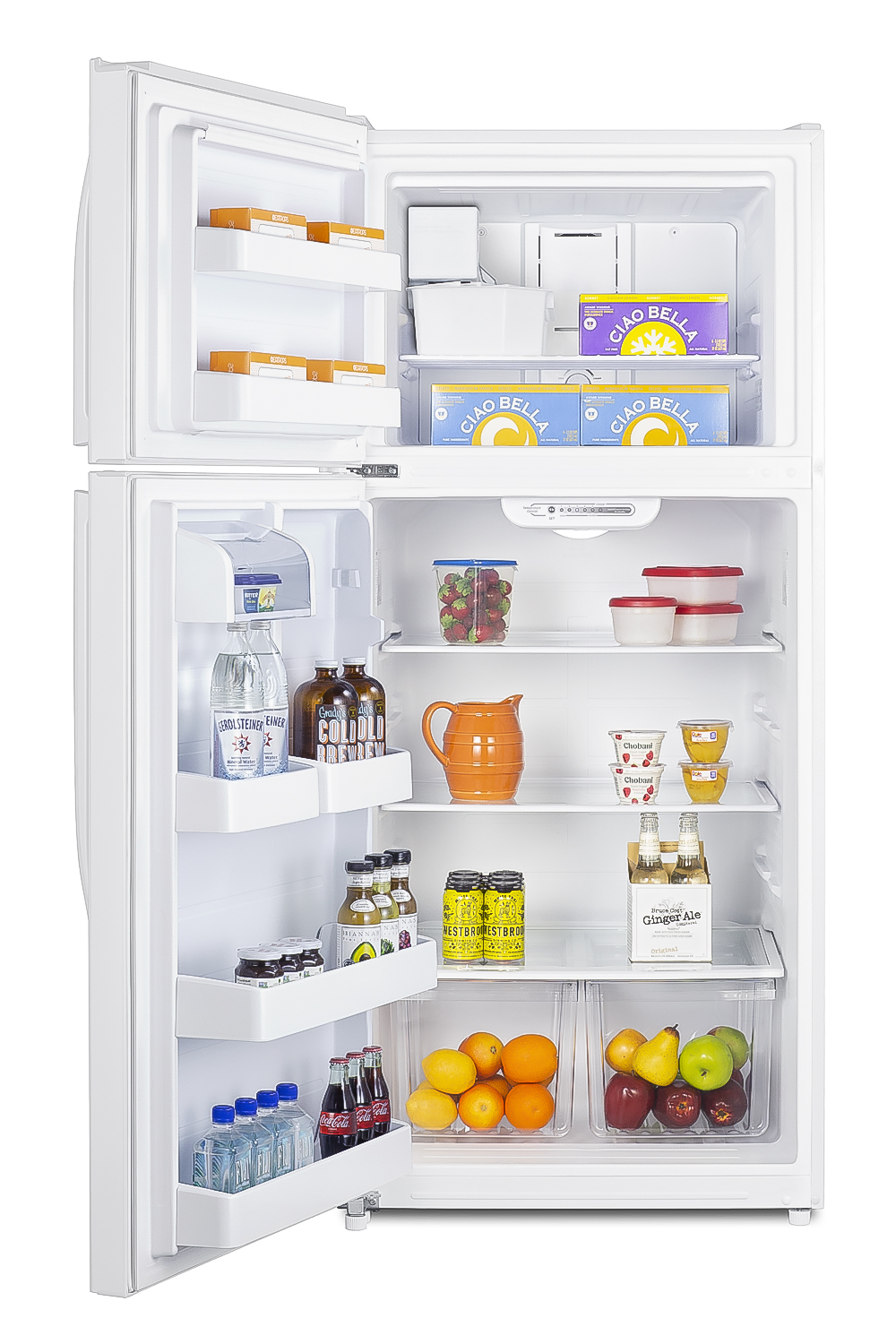 18 cu.ft. frost-free refrigerator-freezer in white with factory-installed icemaker